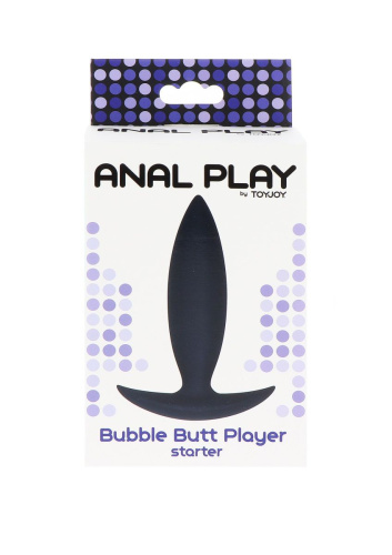 Toy Joy Bubble Butt Player Starter - Анальная пробка, 10х2,5 см (чёрный) - sex-shop.ua