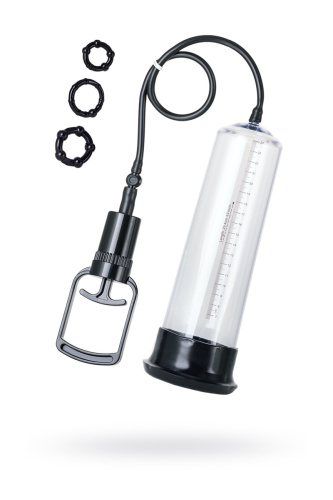 Toyfa A-Toys Vacuum pump - Вакуумна помпа з ерекційними кільцями в комплекті, 27.5х7 см - купити в Україні | Секс шоп SEX-SHOP.ua