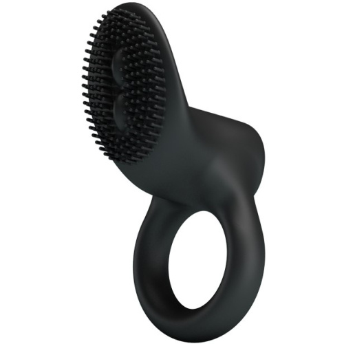 LyBaile Pretty Love Cobra Penis Ring Vibrating Black - виброкольцо со стимулятором с язычками, 5.1х2.6 см (чёрный)