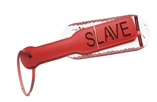 Шлепалка Пикантные Штучки с рельефной надписью SLAVE (красный) - sex-shop.ua