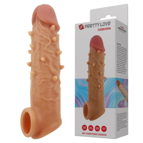 Насадка на пеніс Pretty Love Osborn Flesh, 16.5 см