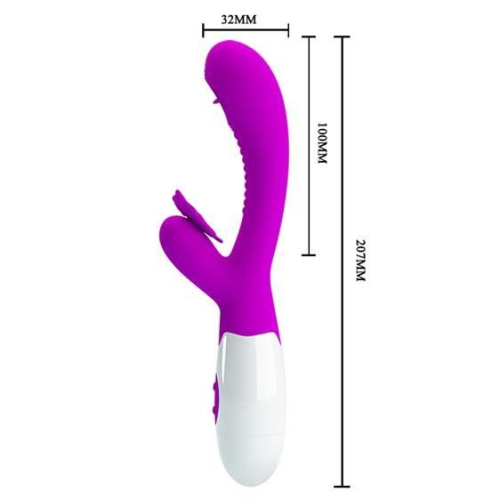 Pretty Love Moth Clitoris Vibrator - вибратор кролик с язычком, 20.7х3.2 см (фиолетовый)