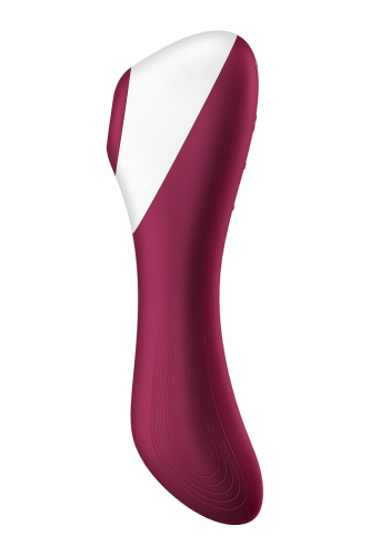 Satisfyer Dual Crush - Вакуумный клиторальный стимулятор двусторонний, 17.5х3.8 см (бордовый)