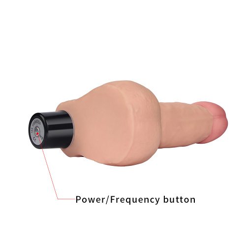 Real Softee Vibrator With Balls Flesh 8 " - Вибратор, 17 см (телесный) - sex-shop.ua