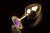Пікантні Штучки - Велика золотиста анальна пробка з заокругленим кінчиком, 9х4 см (пурпурний)