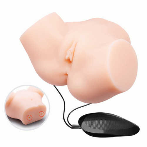 LyBaile Crazy Bull Dual Vagina and Ass Flesh - Реалистичный мастурбатор с двумя любовными дырочками, 23х17.5 см (телесный) - sex-shop.ua