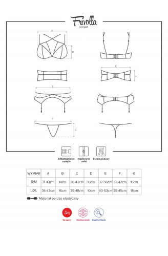 Obsessive Frivolla set - мереживний еротичний комплект білизни, L/XL (чорний) - купити в Україні | Секс шоп SEX-SHOP.ua