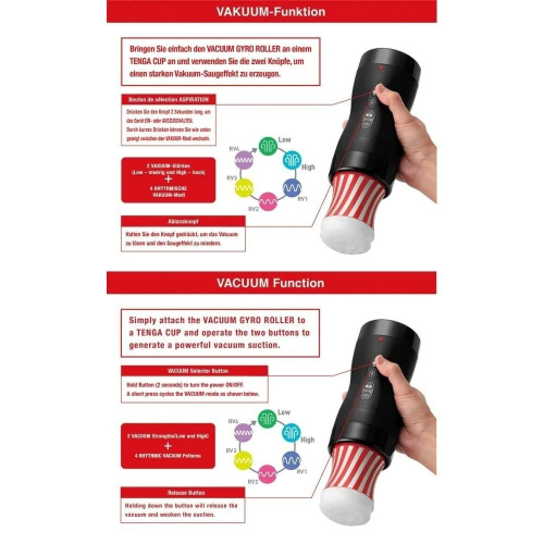 Tenga Vacuum Gyro Roller - Аккумуляторная насадка для мастурбатора, 19х8.6 см