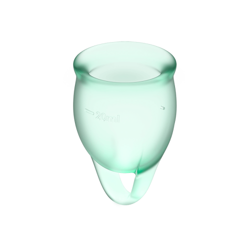 Satisfyer Feel Confident-набір менструальних чаш, 15 мл і 20 мл (світло-зелений)