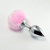 LoveToy Large Silver Plug+Pompon - Анальная пробка, 9 см
