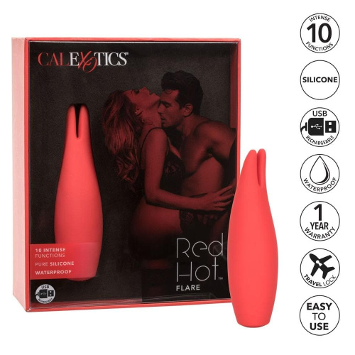 CalExotics Red Hot Flare  - клиторальный вибратор, 11,5х3,25 см