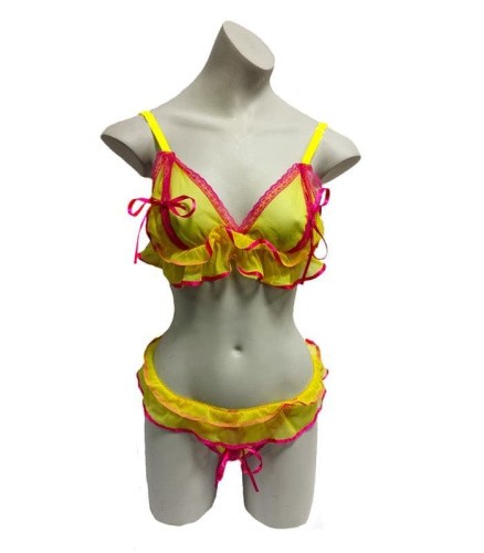 Комплект з рюшами і контрастною обробкою - купити в Україні | Секс шоп SEX-SHOP.ua