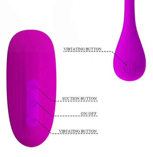 Pretty Love - Curupira Multifunctional Sucker Purple - Вакуумный стимулятор + виброяйцо (фиолетовый)