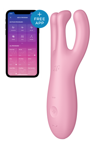 Satisfyer Threesome 4 - Вібратор для клітора, 14х5.6 см (рожевий)