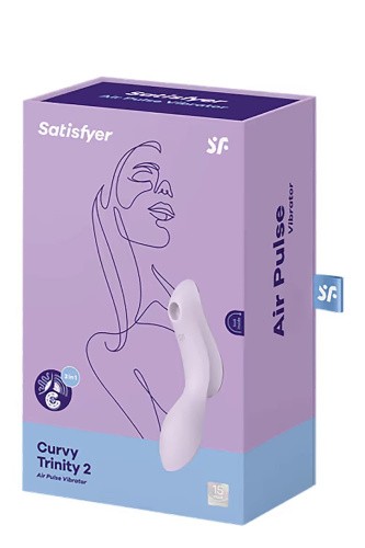 Satisfyer Curvy Trinity 2 - Вакуумний кліторальний стимулятор та масажер для точки G, 16.8х3.8 см (фіолетовий)