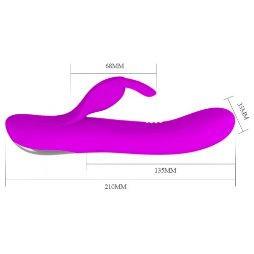 Pretty Love Dylan Vibrator Purple - вибратор кролик с функцией имитирующей стимуляцию пальчиком, 21х3.5 см (фиолетовый) - sex-shop.ua