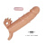 LyBaile Penis extended Sleeve Connor Flesh Vibro - вибронасадка для увеличения члена с клиторальным стимулятором, +4 см (телесный)