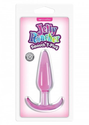 Ns Novelties Jelly Rancher T-Plug Smooth - Анальный стимулятор, 8х3 см (розовый) - sex-shop.ua