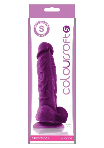 Coloursoft Soft Dildo - Цветной фаллоимитатор на присоске, 13х4 см (фиолетовый) - sex-shop.ua