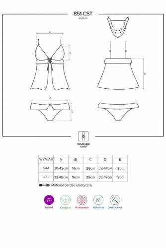 Комплект Obsessive 851-CST-3 costume (S/M) - sex-shop.ua