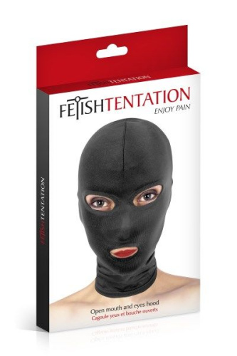 Fetish Tentation Open Mouth and Eyes Hood - Капюшон для БДСМ з відкритими очима та ротом
