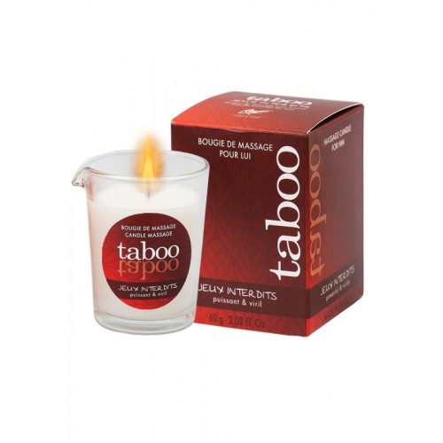 Ruf Taboo Jeux Interdits - Масажна свічка для чоловіків з ароматом афродизіаку дикого лишайника, 60 г