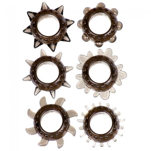 Набір ерекційних кілець Linx Tickler Set Textured Ring Smoke - купити в Україні | Секс шоп SEX-SHOP.ua