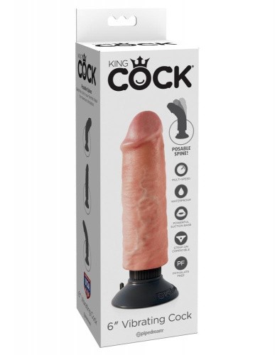 Вибратор Pipedream Vibrating King Cock 6, 15.4 см