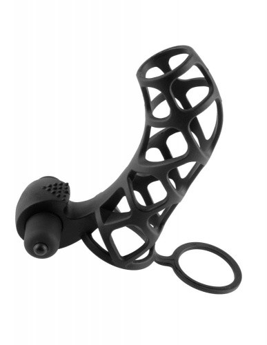 Pipedream FX Extreme Silicone Power Cage - вибронасадка, 12х3.3 см (черный)