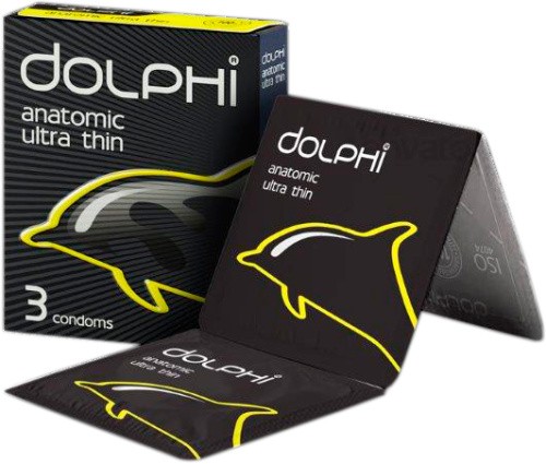 Dolphi Anatomic ultra thin №3 - ультратонкие презервативы, 3 шт - sex-shop.ua