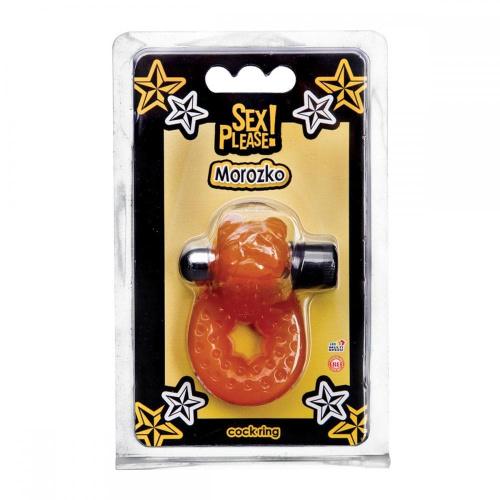 Topco Sales Morozko Vibrating Cock Ring - виброкольцо, 6х2.5 см (оранжевый) - sex-shop.ua
