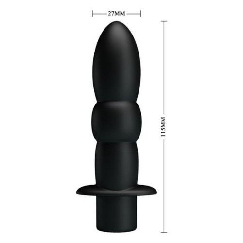 Pretty Love Wyatt Anal Vibro Plug - Вібратор анально-вагінальний, 11.5х2.7 см (чорний) - купити в Україні | Секс шоп SEX-SHOP.ua