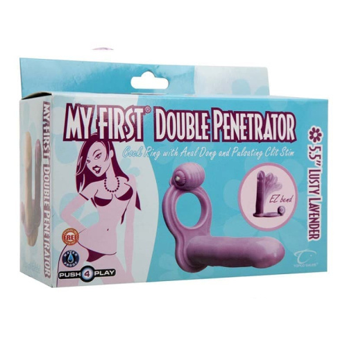 Topco Sales My First Double Penetrator - насадка для двойного проникновения, 12.5х3 см (фиолетовый) - sex-shop.ua