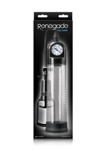 NS Novelties Renegade PSI Pump - вакуумная помпа с манометром, 20х6 см - sex-shop.ua