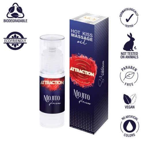 Mai Attraction Mojito Balm - Ароматизована масажна олія зі зігрівальним ефектом, 50 мл (мохіто)