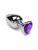 Пикантные Штучки - Большая серебристая анальная пробка с кристаллом в виде сердечка 8,5Х4 см (фиолетовый) - sex-shop.ua