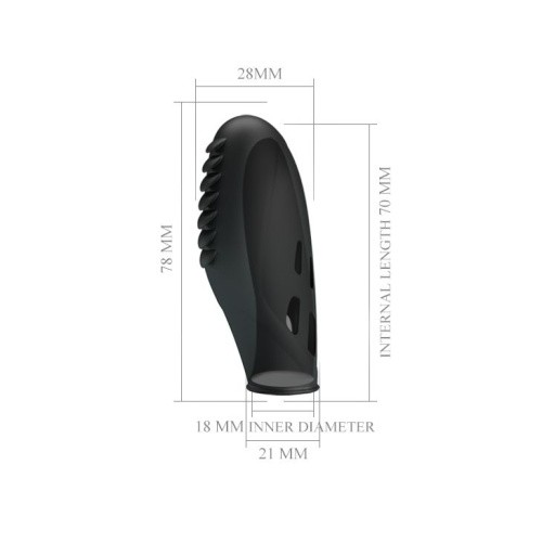 LyBaile Pretty Love Gilo Finger Vibrator Black - Насадка на палец, 7.8х2.8см (чёрный)