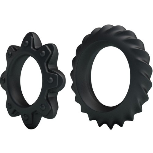 LyBaile Ring Flowering Black - Набор эрекционных колец разного диаметра, 2 шт