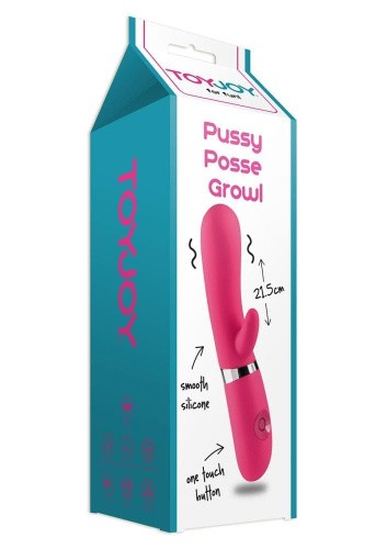 Toy Joy Pussy Posse Growl - вибратор с пульсацией, 21.5х3.5 см - sex-shop.ua