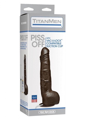 Фаллоимитатор с эффектом мочеиспускания Squirting TitanMen Piss Off, 20х5 см (шоколадный) - sex-shop.ua