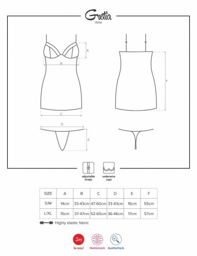 Эротическое платье Obsessive Gretia dress (S/M)