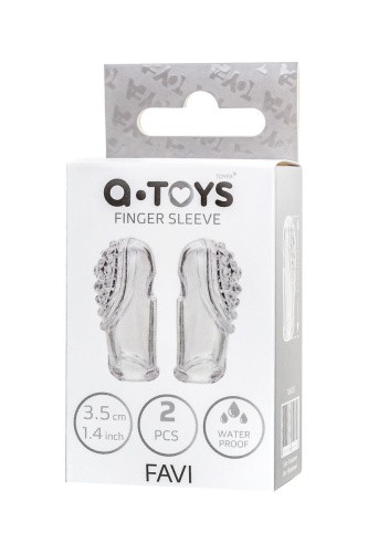 Toyfa Set of finger sleeves A-toys Favi комплект насадок на пальці, 2 шт. 3.5 см (прозорий) - купити в Україні | Секс шоп SEX-SHOP.ua