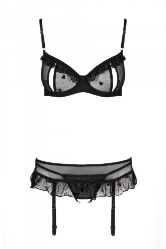 Passion Lovelia Set - Комплект белья, S/M (чёрный)