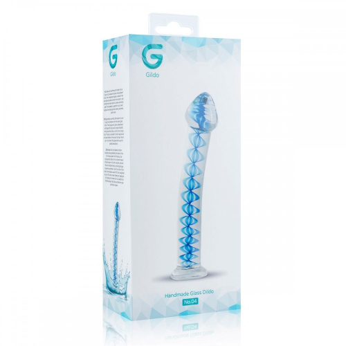 Gildo Glass Dildo No. 4 - Скляний фалоімітатор, 17,5 см (блакитний)