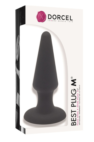 Dorcel Best Plug M анальная пробка мягкий soft-touch силикон, 13.5х4,1см (чёрный) - sex-shop.ua
