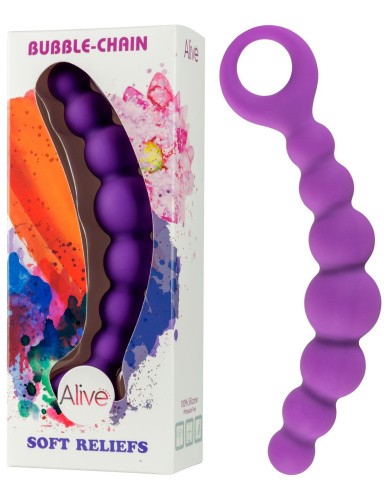 Alive Bubble Chain - анальный стимулятор, 21х3 см (фиолетовый) - sex-shop.ua