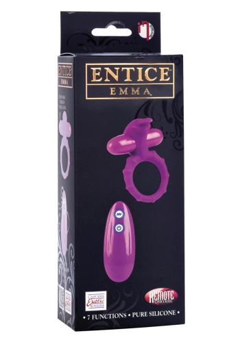 CalExotics Entice Emma - виброкольцо с пультом, 7х3.5 см (пурпурный)