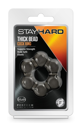 Stay Hard Thick Bead Cock Ring - Эрекционное кольцо, 5х1,9 см (черный) - sex-shop.ua