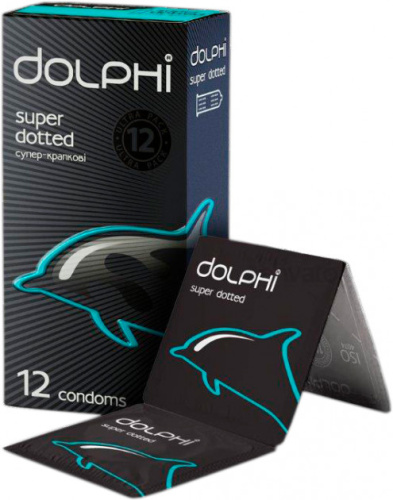 Dolphi Super Dotted №12 - рельефные презервативы, 12 шт - sex-shop.ua