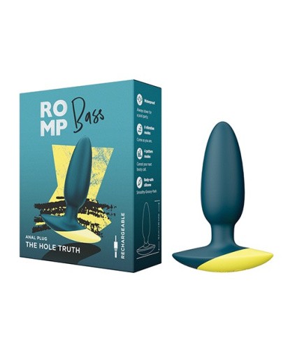 Romp BASS - Анальная вибропробка, 10,3 см (зеленый) - sex-shop.ua